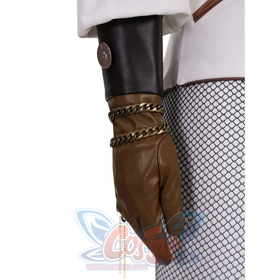The Boys Vought Rising Private Angel Cosplay Costume, black and brown gloves with two chain bracelets.