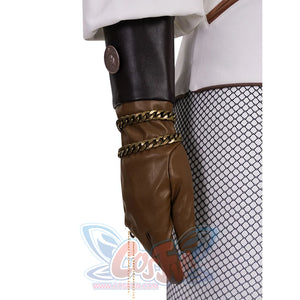The Boys Vought Rising Private Angel Cosplay Costume, black and brown gloves with two chain bracelets.