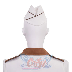 The Boys Vought Rising Private Angel Cosplay Costume, the hat has a brown piping strips.