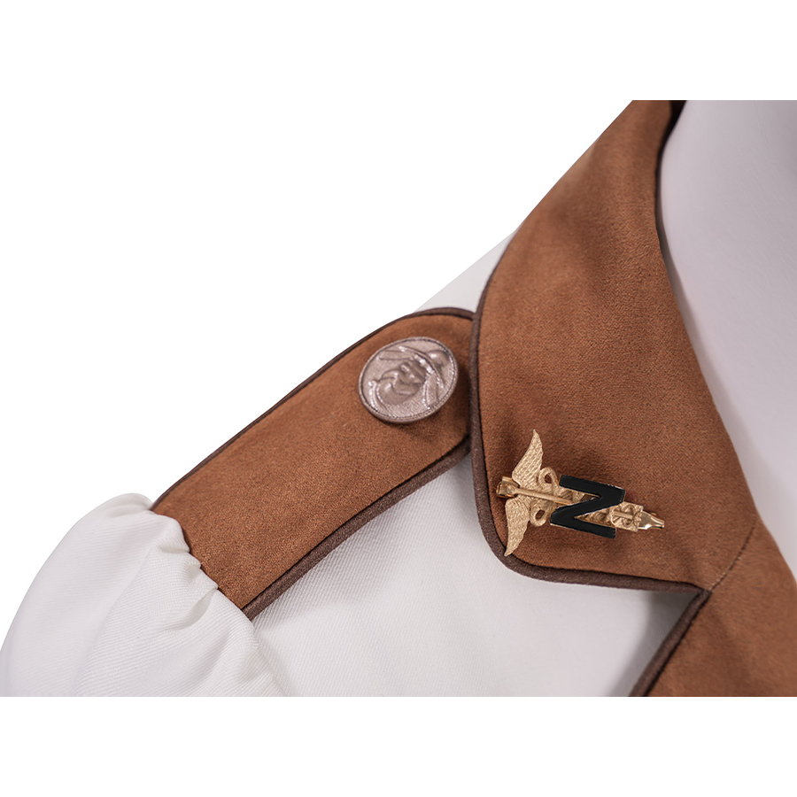 The Boys Vought Rising Private Angel Cosplay Costume, there are two shoulder epaulettes on each shoulder.
