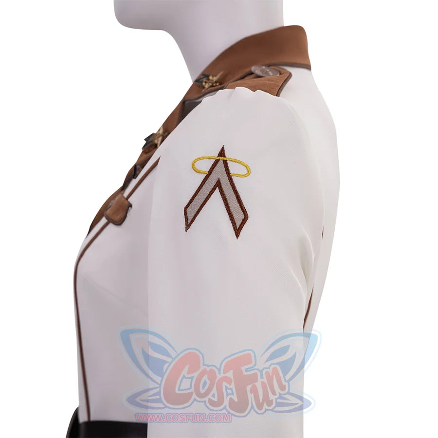The Boys Vought Rising Private Angel Cosplay Costume, the sleeves have embroidered decorations.