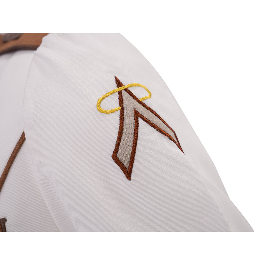 The Boys Vought Rising Private Angel Cosplay Costume, the sleeves have embroidered decorations.