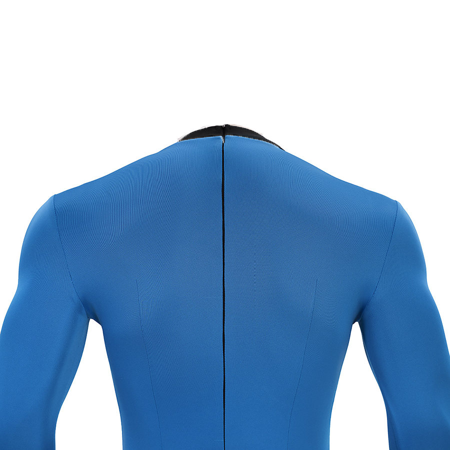 The Fantastic Four :First Steps Mr.Fantastic Human Torch The Thing Cosplay Costume’ upper body back was used Invisible zipper.