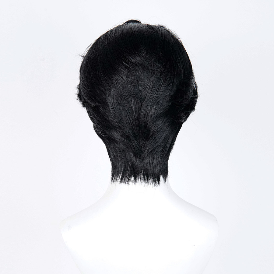 The Saja Boys Jinu Cosplay Wig, short black hair has a natural and simple hairstyle