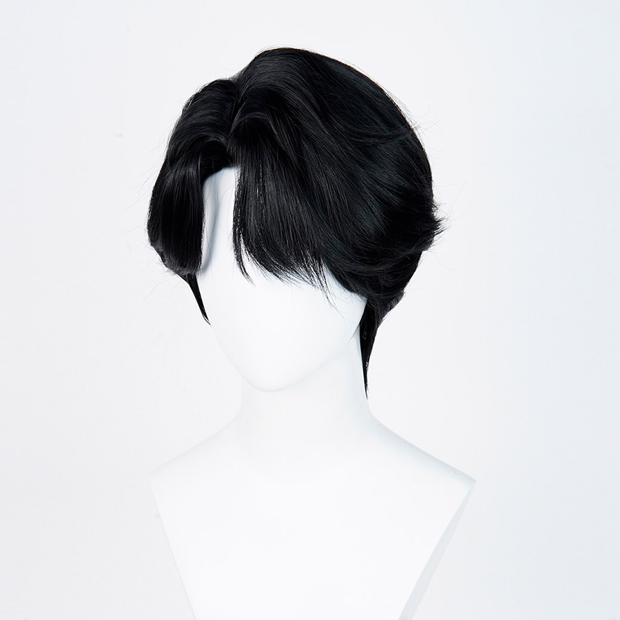 The Saja Boys Jinu Cosplay Wig, the short hair on both sides has smooth lines and fits the head contour
