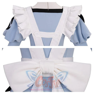 Two views of the back, focusing on the white straps and the large bow. Highlights the neat stitching and design of the back elements.