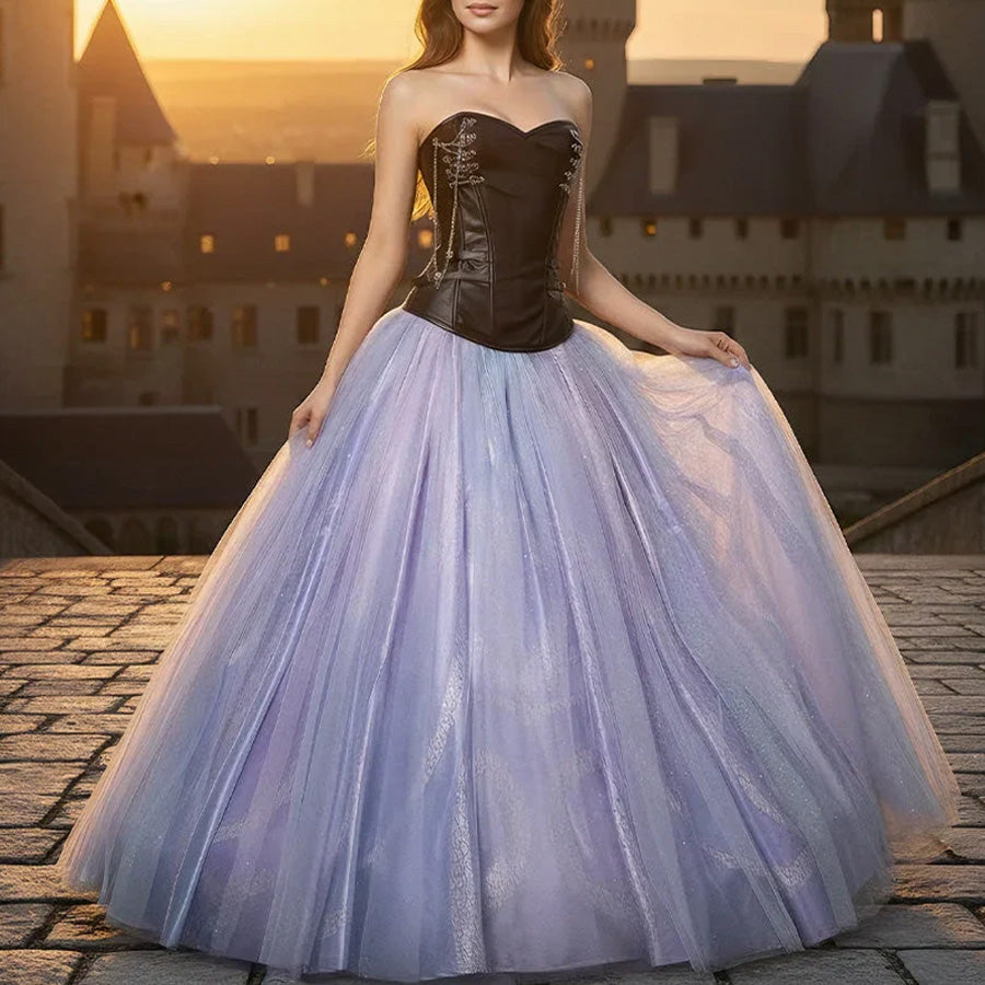 【PRE-SALE】COSFUN Original Vintage Black Chain Strapless Corset Vest FAN0022