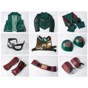 Vought_Rising_Soldier_Boy_Benjamin_Cosplay_Costume_All_Set, includes Coat, undershirt, chestplate, pants, pauldrons, belt, gloves, boot covers, eye mask.