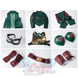 Vought_Rising_Soldier_Boy_Benjamin_Cosplay_Costume_All_Set, includes Coat, undershirt, chestplate, pants, pauldrons, belt, gloves, boot covers, eye mask.