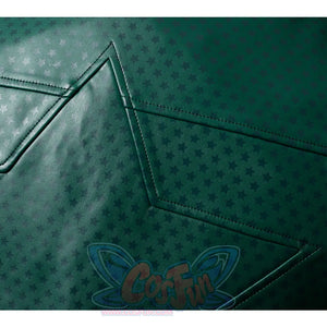 Back view of the coat, showing star-patterned textures and large star pattern.