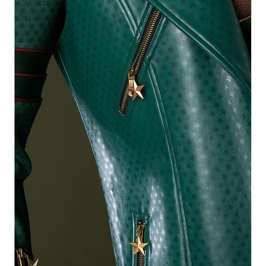 Soldier Boy Benjamin Cosplay Costume Coat zipper pull is a gold star.