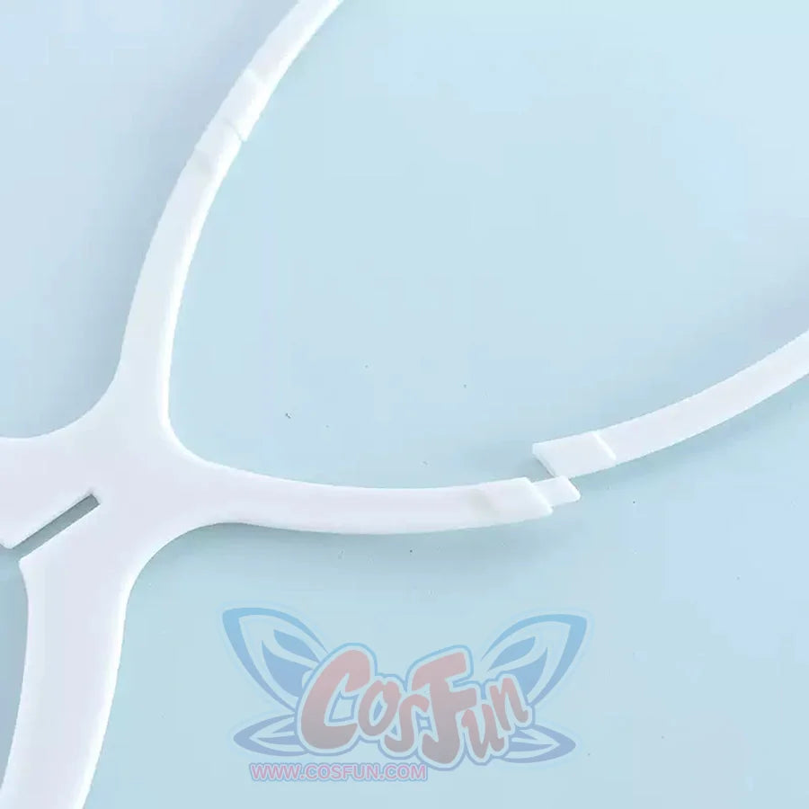 Close-up of white wig rack head connector joint detail