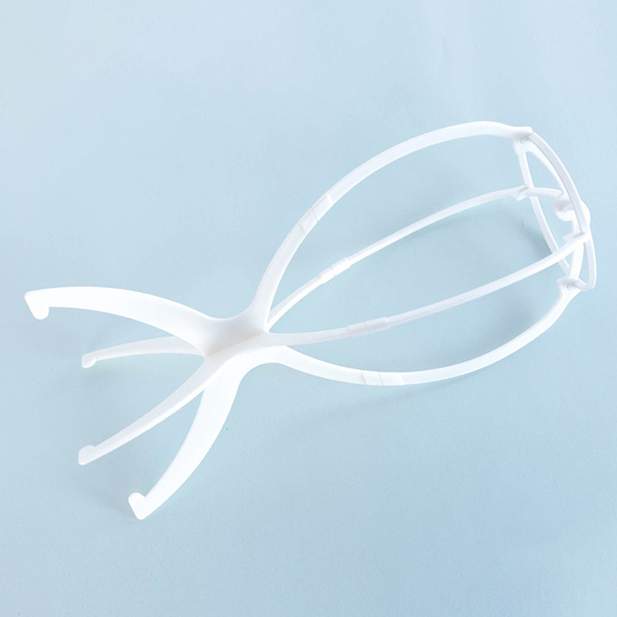 White wig holder head frame assembled and ready for home wig display