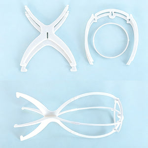 White detachable wig stand parts laid flat showing disassembled components