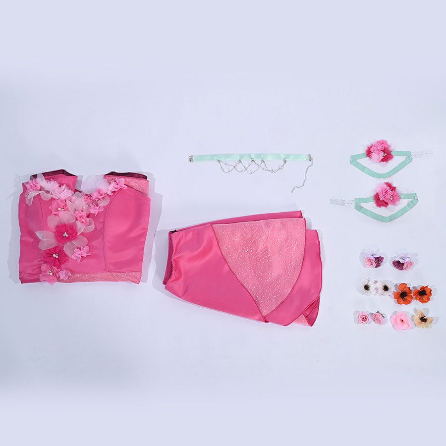 WinX Club Flora cosplay costume set includes