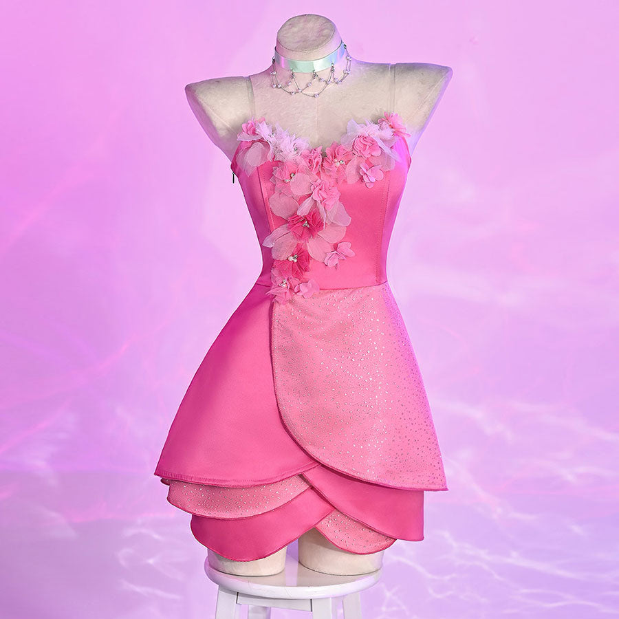 WinX Club Flora cosplay costume, front side with floral details