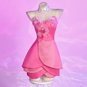 WinX Club Flora cosplay costume, front side with floral details