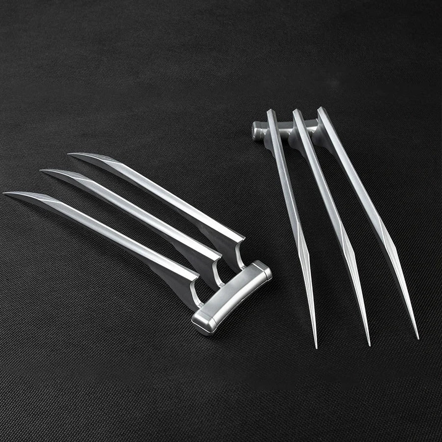 COSFUN Wolf Claw Silver Blade cosplay prop pairs two styles of triple-blade hand claws side by side.