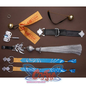 Wuthering Waves Buling Cosplay Costume ornaments includes  hanging ribbons, front elephant ornament, side waist ornament, hair ornaments, back ribbon assembly,  shoe bell, ring.