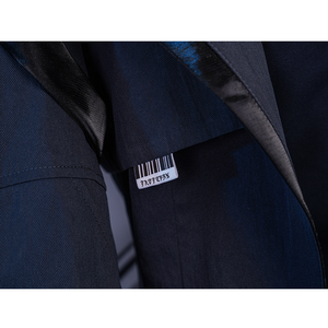 Wuthering Waves Chisaki Cosplay Costume, the jacket has white barcode printed decorations.