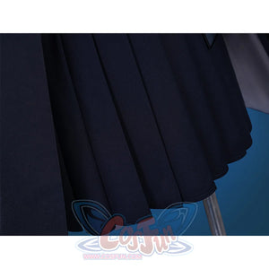 Wuthering Waves Chisaki Cosplay Costume, navy evenly pleated skirt.