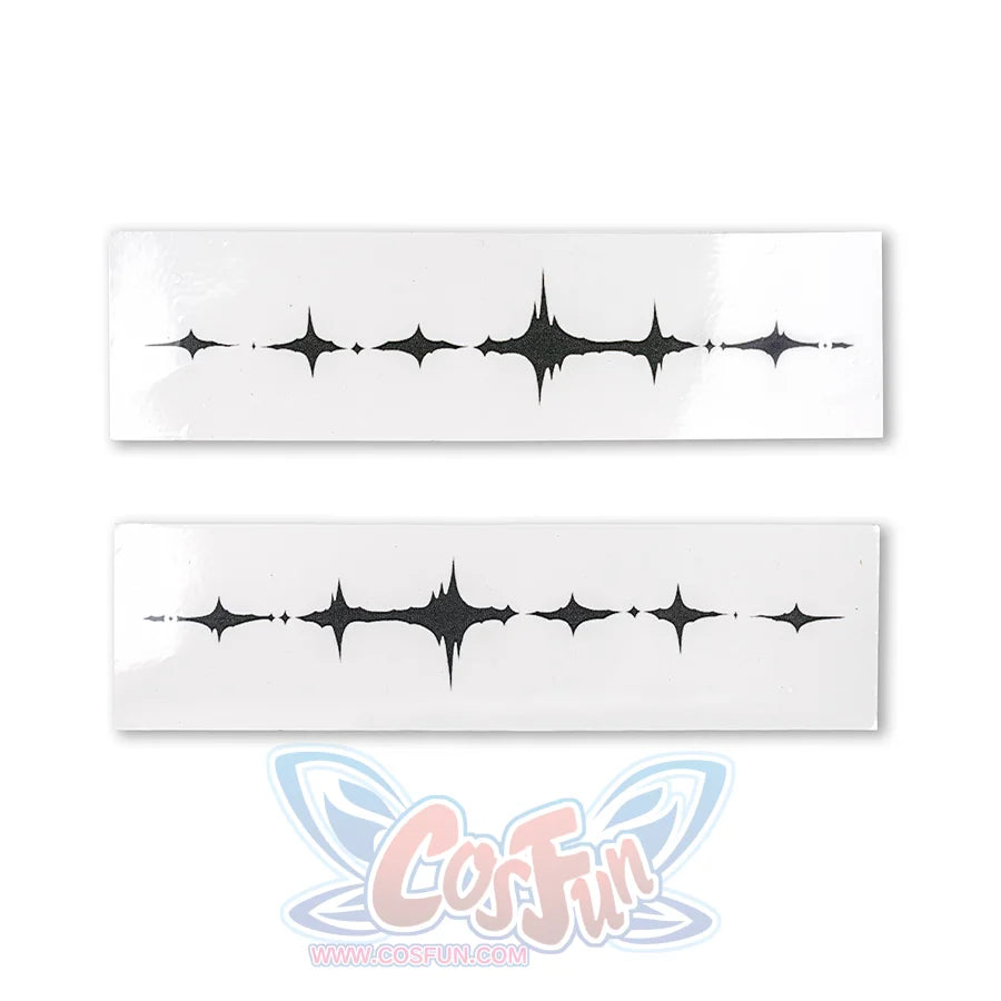 Wuthering Waves Chisaki Cosplay Costume, black rhombus-shaped temporary tattoo.