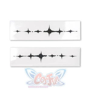 Wuthering Waves Chisaki Cosplay Costume, black rhombus-shaped temporary tattoo.