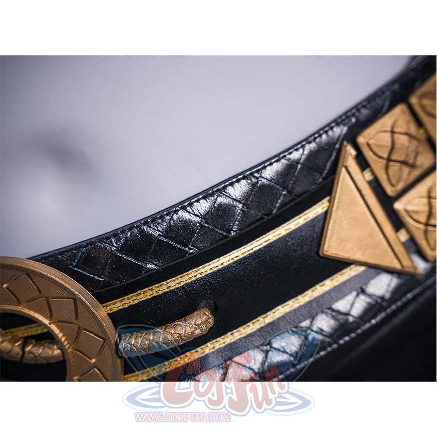 Wuthering Waves Gabrielle Cosplay Costume, the belt features a woven checkered pattern.