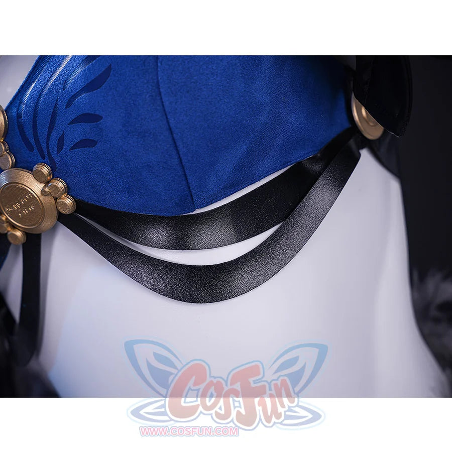 Wuthering Waves Gabrielle Cosplay Costume, the bottom is adorned with a black PU leather band.