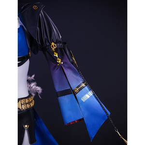 Wuthering Waves Gabrielle Cosplay Costume, Gradient from black to dark blue.
