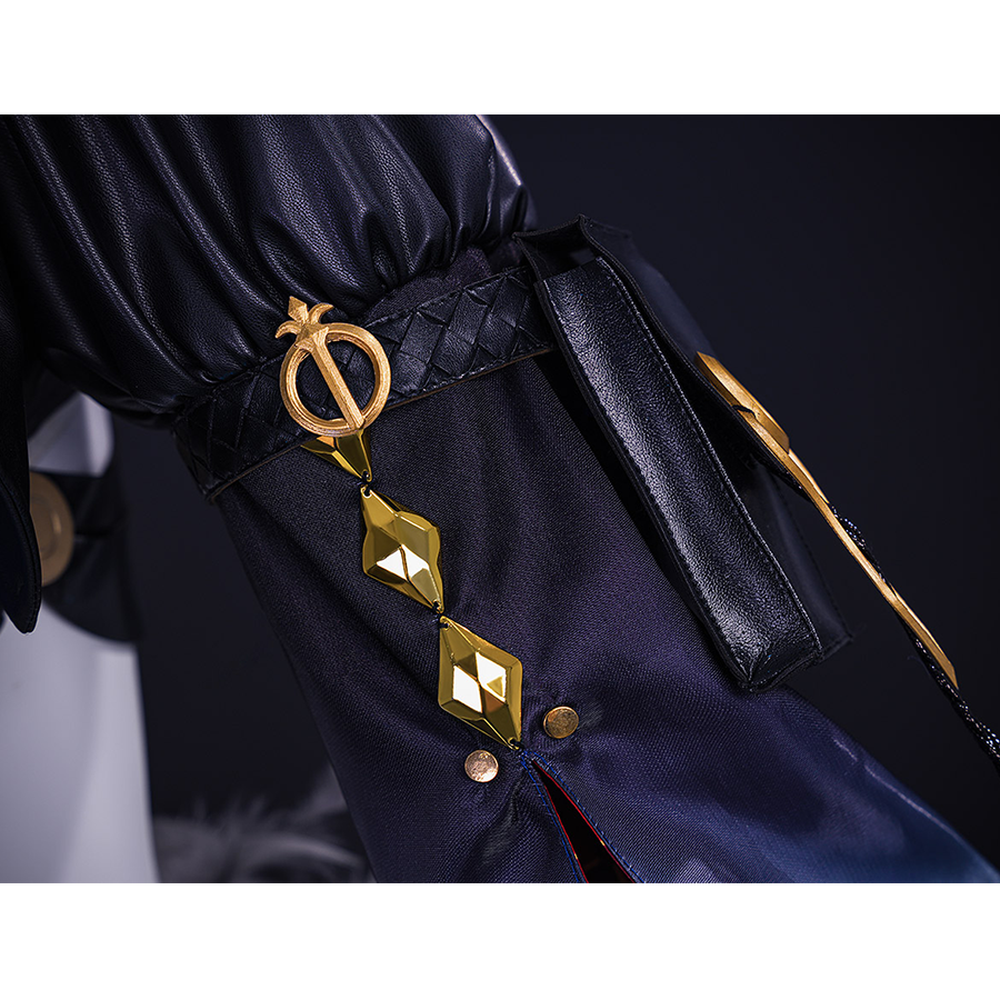 Wuthering Waves Gabrielle Cosplay Costume, a gold metal decoration on the left decoration.