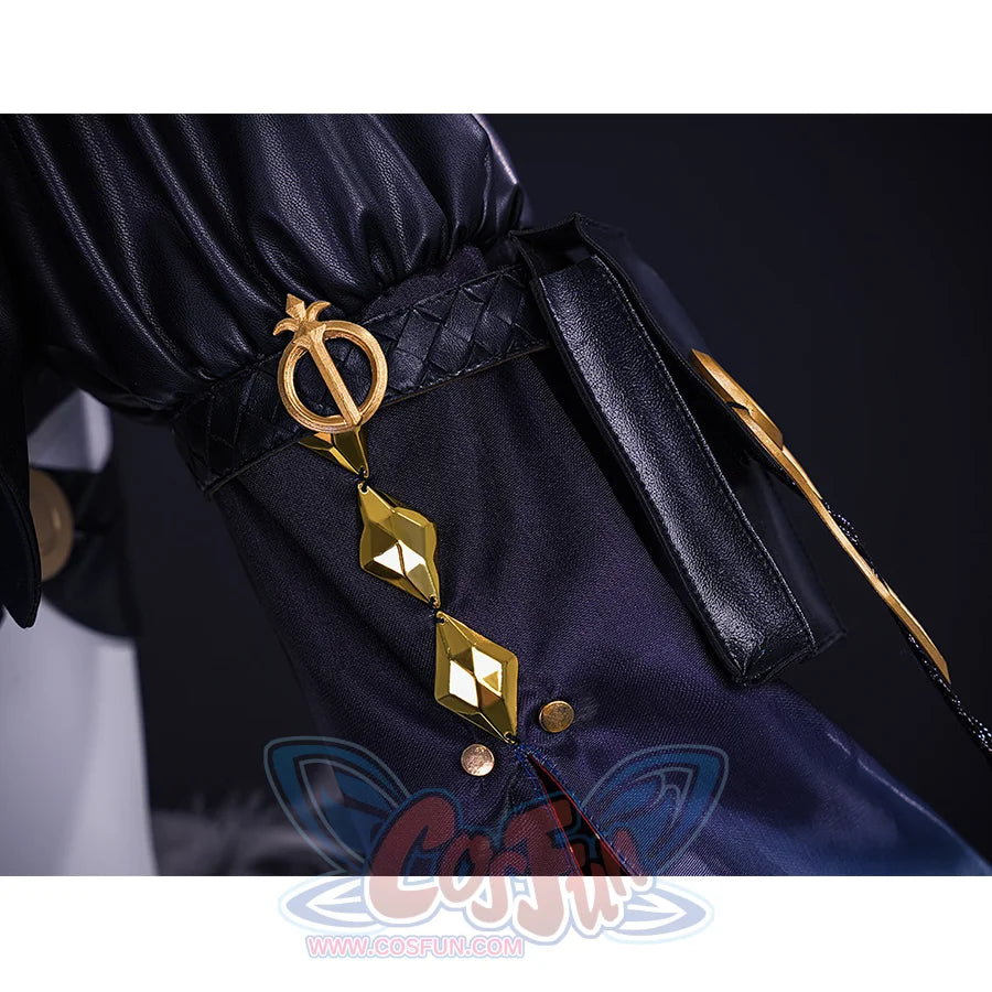 Wuthering Waves Gabrielle Cosplay Costume, a gold metal decoration on the left decoration.