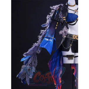 Wuthering Waves Gabrielle Cosplay Costume, Gradient from black to dark blue.