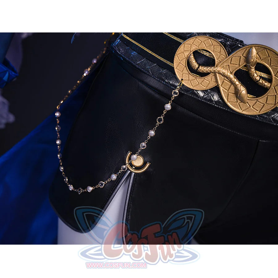 Wuthering Waves Gabrielle Cosplay Costume, etal chain with pearl embellishments.