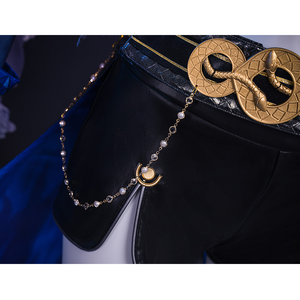 Wuthering Waves Gabrielle Cosplay Costume, etal chain with pearl embellishments.