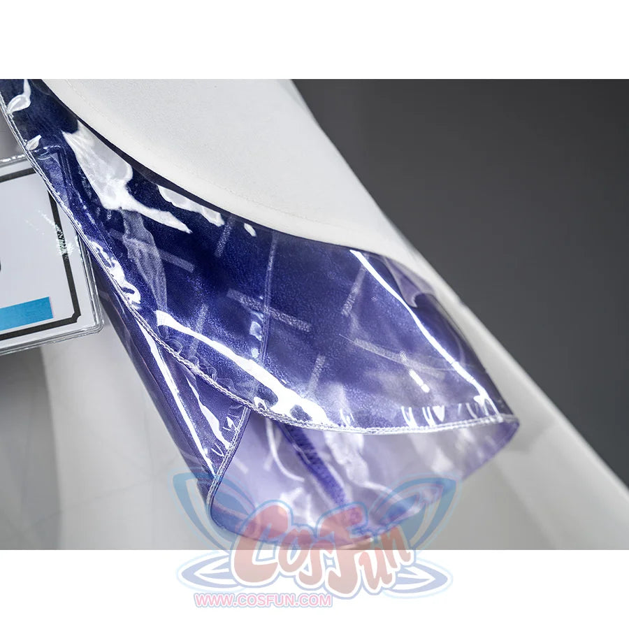 Mornye cosplay costume purple gradient sleeve detail with shiny satin fabric and white trim edges