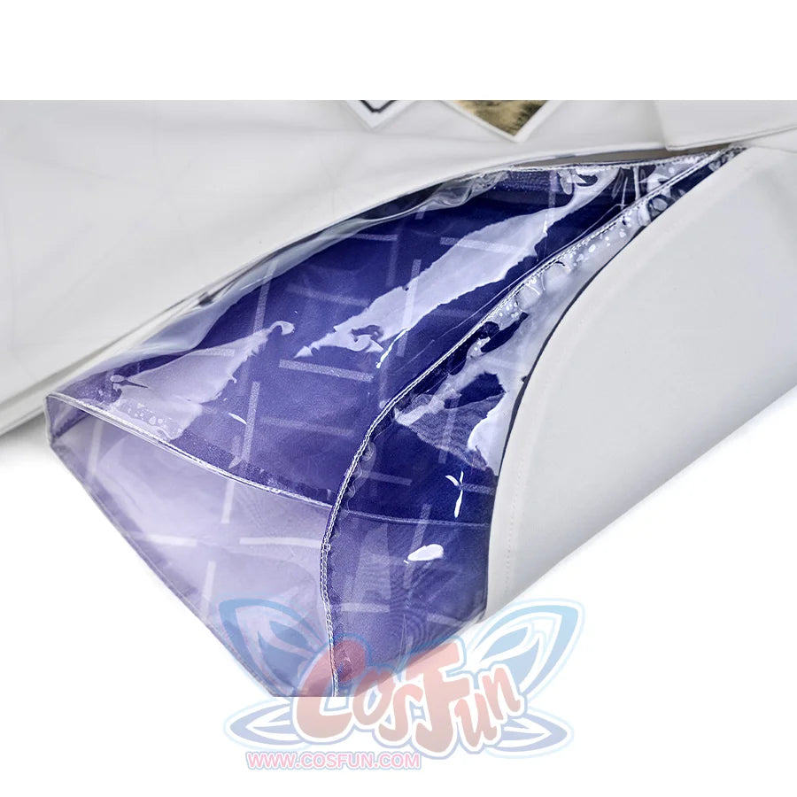 Mornye cosplay sleeve interior purple to ling-purple gradient pattern with white trim detail