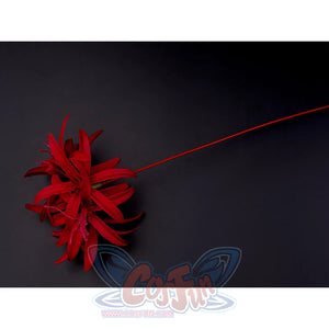 Phrolova cosplay costume red spider lily flower prop accessory with long stem detail