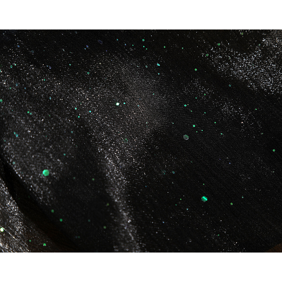 Wuthering Waves Yuno Cosplay Costume, black sequined fabric.