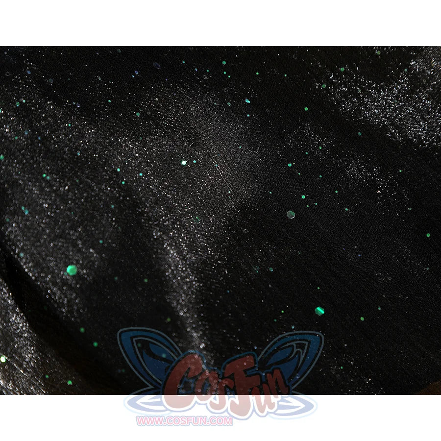 Wuthering Waves Yuno Cosplay Costume, black sequined fabric.