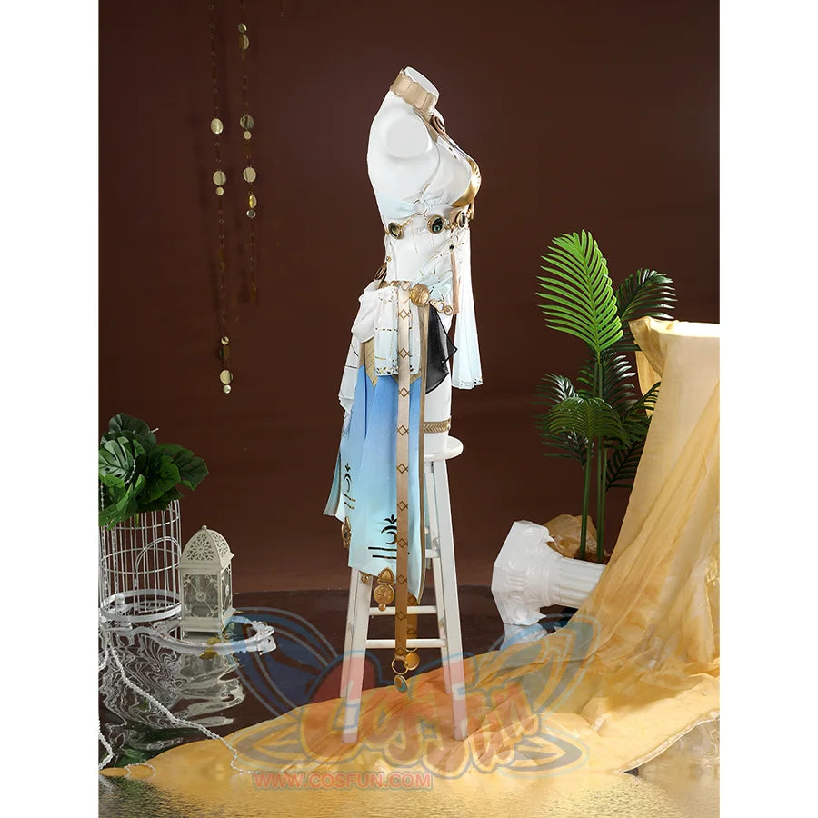 Wuthering Waves Yuno Cosplay Costume, showcasing a variety of layers in the half skirt, side view.