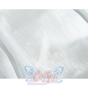 Wuthering Waves Yuno Cosplay Costume, white shimmering wrinkles fabric.