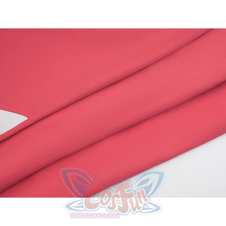 Zenless Zone Zero Ye Shunguang Touch of Dawnlight cosplay skirt folds deep pink fabric in diagonal layers.