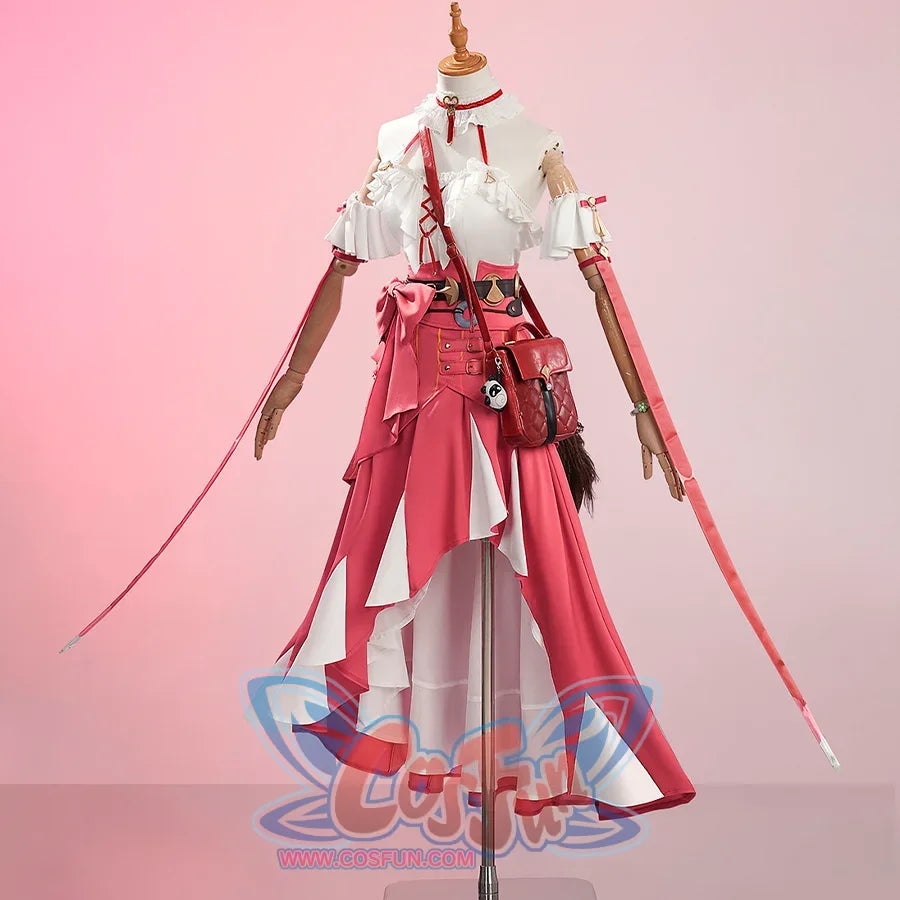 Zenless Zone Zero Ye Shunguang Touch of Dawnlight cosplay outfit balances ruffled white blouse.
