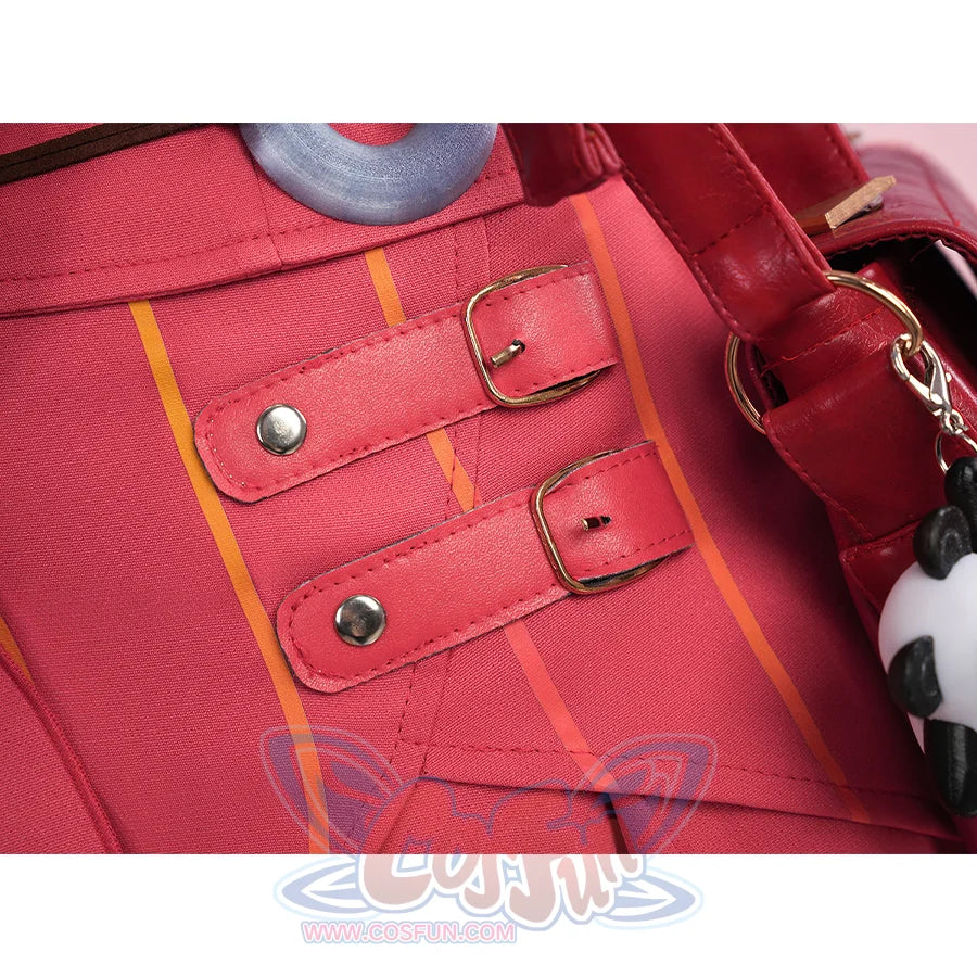 Zenless Zone Zero Ye Shunguang Touch of Dawnlight cosplay skirt panel pairs faux-leather buckles.