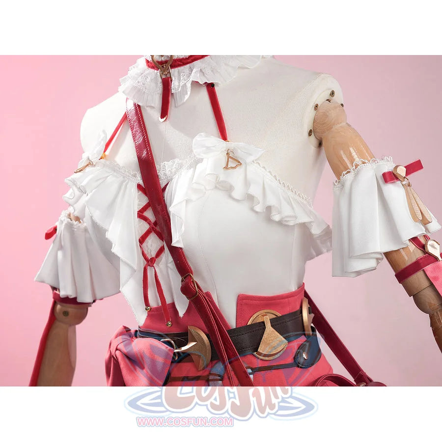 Zenless Zone Zero Yeshuangguang Touch of Dawnligh cosplay bag sets a red faux-leather shoulder strap.