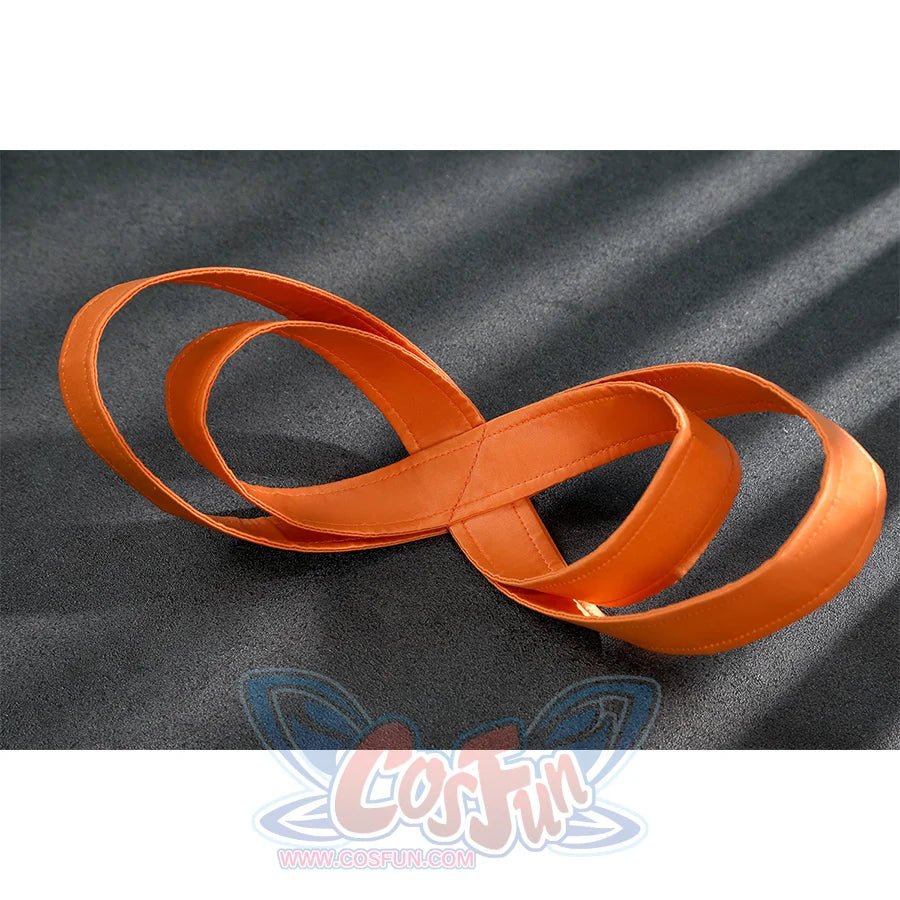 Zhao cosplay costume orange decorative chain rings showing interlocking circular design with smooth finish