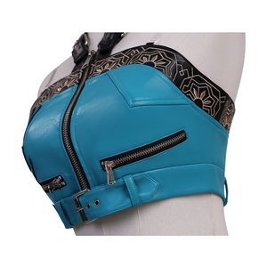 Zoey Cosplay Costume, a small belt at the bottom complete the edgy.