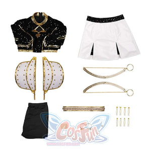 Zoey Cosplay Costume Golden Black White Outfit N09566 Costumes