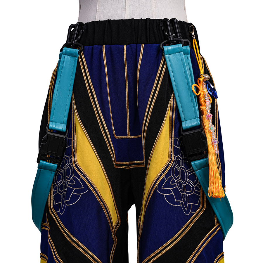 Zoey Cosplay Costume, the pants also have floral patterns on both sides.